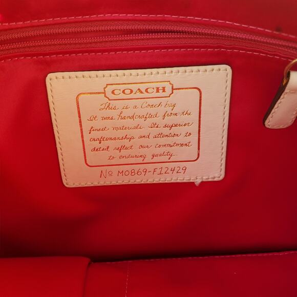 Coach Signature Canvas Tote White Leather Detail w/ Hangtag - Picture 2 of 8